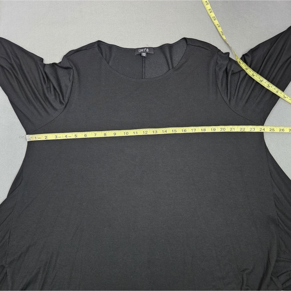 Comfy USA Black Jersey Knit Tunic Top Sz 1X - Picture 4 of 6